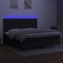 Cama box spring colchón y luces LED tela negro 200x200 cm de , Camas y somieres - Ref: Foro24-3135223, Precio: 685,50 €, Desc...