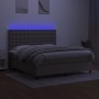 Cama box spring colchón y luces LED tela gris taupe 160x200 cm de , Camas y somieres - Ref: Foro24-3135209, Precio: 614,55 €,...