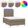 Cama box spring con colchón y LED tela gris taupe 120x200 cm de , Camas y somieres - Ref: Foro24-3135745, Precio: 426,83 €, D...