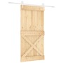 Puerta corredera con herrajes madera maciza de pino 100x210 cm en Puertas | Comprar online en Foru.es