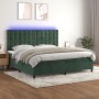 Cama box spring colchón y LED terciopelo verde oscuro 200x200cm de , Camas y somieres - Ref: Foro24-3136386, Precio: 704,18 €...
