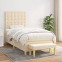 Cama box spring con colchón tela color crema 90x200 cm de , Camas y somieres - Ref: Foro24-3137450, Precio: 360,73 €, Descuen...
