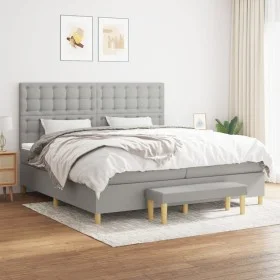 Boxspringbett mit hellgrauer Stoffmatratze 200x200 cm von , Betten und Lattenroste - Ref: Foro24-3137501, Preis: 737,19 €, Ra...