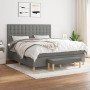 Cama box spring con colchón tela gris oscuro 160x200 cm de , Camas y somieres - Ref: Foro24-3137486, Precio: 640,45 €, Descue...
