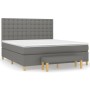 Cama box spring con colchón tela gris oscuro 160x200 cm de , Camas y somieres - Ref: Foro24-3137486, Precio: 640,45 €, Descue...