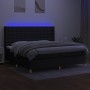 Cama box spring colchón y luces LED tela negro 200x200 cm de , Camas y somieres - Ref: Foro24-3139223, Precio: 699,91 €, Desc...