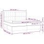 Cama box spring con colchón tela y LED gris claro 200x200 cm de , Camas y somieres - Ref: Foro24-3139221, Precio: 660,64 €, D...