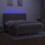 Cama box spring colchón y luces LED tela gris taupe 160x200 cm de , Camas y somieres - Ref: Foro24-3139209, Precio: 623,43 €,...