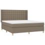 Cama box spring colchón y luces LED tela gris taupe 160x200 cm de , Camas y somieres - Ref: Foro24-3139209, Precio: 623,43 €,...