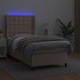Cama box spring colchón LED cuero sintético capuchino 90x200 cm de , Camas y somieres - Ref: Foro24-3139366, Precio: 362,37 €...