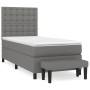 Cama box spring con colchón tela gris oscuro 100x200 cm de , Camas y somieres - Ref: Foro24-3136894, Precio: 390,19 €, Descue...