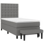 Cama box spring con colchón tela gris oscuro 100x200 cm de , Camas y somieres - Ref: Foro24-3136894, Precio: 390,19 €, Descue...