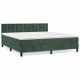 Cama box spring con colchón terciopelo verde oscuro 180x200 cm de , Camas y somieres - Ref: Foro24-3141560, Precio: 537,76 €,...