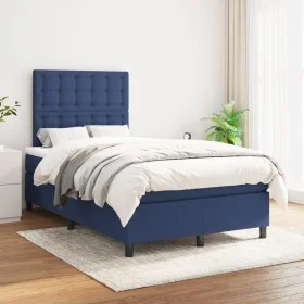 Cama box spring con colchón tela azul 120x200 cm de , Camas y somieres - Ref: Foro24-3142087, Precio: 427,17 €, Descuento: %