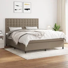 Cama box spring con colchón tela gris taupe 160x200 cm de , Camas y somieres - Ref: Foro24-3142109, Precio: 584,82 €, Descuen...
