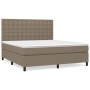 Cama box spring con colchón tela gris taupe 160x200 cm de , Camas y somieres - Ref: Foro24-3142109, Precio: 604,48 €, Descuen...