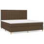 Cama box spring con colchón tela marrón oscuro 200x200 cm de , Camas y somieres - Ref: Foro24-3142684, Precio: 675,62 €, Desc...