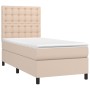 Cama box spring con colchón cuero sintético capuchino 90x200 cm de , Camas y somieres - Ref: Foro24-3142826, Precio: 345,52 €...