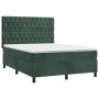Cama box spring con colchón terciopelo verde oscuro 140x190 cm de , Camas y somieres - Ref: Foro24-3143202, Precio: 548,52 €,...