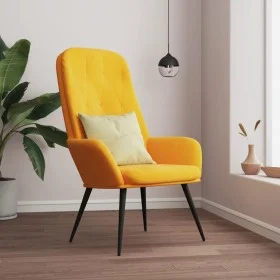 Sillón de relax de terciopelo amarillo mostaza de , Sillones - Ref: Foro24-341201, Precio: 108,72 €, Descuento: %