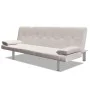 Sofá cama con dos cojines cuero artificial ajustable crema de vidaXL, Sofás - Ref: Foro24-241723, Precio: 183,04 €, Descuento: %