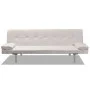 Sofá cama con dos cojines cuero artificial ajustable crema de vidaXL, Sofás - Ref: Foro24-241723, Precio: 183,04 €, Descuento: %
