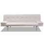 Sofá cama con dos cojines cuero artificial ajustable crema de vidaXL, Sofás - Ref: Foro24-241723, Precio: 189,06 €, Descuento: %