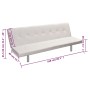 Sofá cama con dos cojines cuero artificial ajustable crema de vidaXL, Sofás - Ref: Foro24-241723, Precio: 189,06 €, Descuento: %