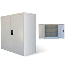 Office cabinet 2 doors 90 cm gray steel by vidaXL, Filing cabinets - Ref: Foro24-20114, Price: 200,88 €, Discount: %