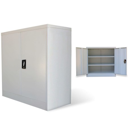 Armario de oficina 2 puertas 90 cm acero gris de vidaXL, Armarios archivadores - Ref: Foro24-20114, Precio: 196,60 €, Descuen...