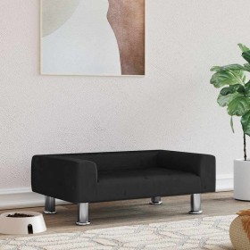 Cama para perros de terciopelo negra 70x45x26,5 cm en Camas para perros | Comprar online en Foru.es
