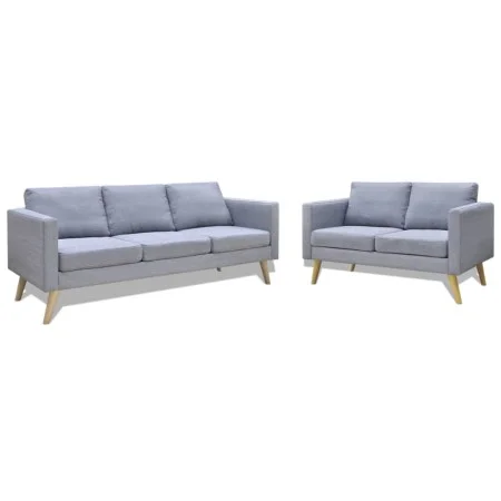 Conjunto de sofás de 2 y 3 plazas de tela gris claro de , Sofás - Ref: Foro24-272193, Precio: 546,19 €, Descuento: %
