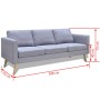 Conjunto de sofás de 2 y 3 plazas de tela gris claro de , Sofás - Ref: Foro24-272193, Precio: 553,93 €, Descuento: %