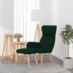 Sillón de relax con taburete terciopelo verde oscuro de , Sillones - Ref: Foro24-3097822, Precio: 146,56 €, Descuento: %