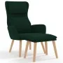 Sillón de relax con taburete terciopelo verde oscuro de , Sillones - Ref: Foro24-3097822, Precio: 146,56 €, Descuento: %