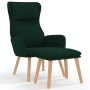 Sillón de relax con taburete terciopelo verde oscuro de , Sillones - Ref: Foro24-3097822, Precio: 149,18 €, Descuento: %