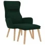 Sillón de relax con taburete terciopelo verde oscuro de , Sillones - Ref: Foro24-3097822, Precio: 146,56 €, Descuento: %