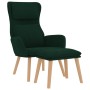 Sillón de relax con taburete terciopelo verde oscuro de , Sillones - Ref: Foro24-3097822, Precio: 149,18 €, Descuento: %