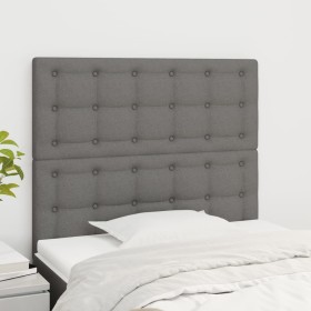 Cabeceros 2 unidades de tela gris oscuro 100x5x78/88 cm de , Cabeceros y pies de cama - Ref: Foro24-3116757, Precio: 66,16 €,...