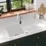 Fregadero reversible blanco crema de granito una cubeta escurridor de vidaXL, Fregaderos - Ref: Foro24-141671, Precio: 202,37...