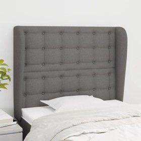 Cabecero con orejas de tela gris oscuro 83x23x118/128 cm de , Cabeceros y pies de cama - Ref: Foro24-3118365, Precio: 98,48 €...