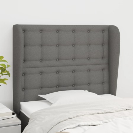 Cabecero con orejas de tela gris oscuro 83x23x118/128 cm de , Cabeceros y pies de cama - Ref: Foro24-3118365, Precio: 98,48 €...