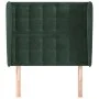 Headboard with dark green velvet ears 103x23x118/128cm by , Headboards and footboards - Ref: Foro24-3118435, Price: 90,74 €, ...