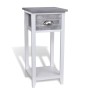Mesita de noche con 1 cajón gris y blanca de vidaXL, Mesitas de noche - Ref: Foro24-242038, Precio: 49,08 €, Descuento: %