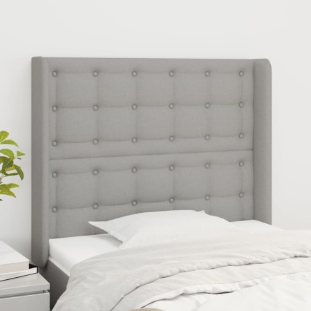 Cabecero con orejas de tela gris claro 83x16x118/128 cm de , Cabeceros y pies de cama - Ref: Foro24-3119988, Precio: 77,94 €,...