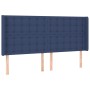 Cabecero con orejas de tela azul 163x16x118/128 cm de , Cabeceros y pies de cama - Ref: Foro24-3120026, Precio: 132,01 €, Des...