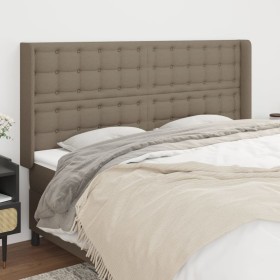 Cabecero con orejas de tela gris taupe 163x16x118/128 cm de , Cabeceros y pies de cama - Ref: Foro24-3120024, Precio: 134,69 ...