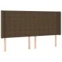 Headboard with dark brown fabric ears 203x16x118/128 cm by , Headboards and footboards - Ref: Foro24-3120039, Price: 150,63 €...