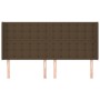 Cabecero con orejas de tela marrón oscuro 203x16x118/128 cm de , Cabeceros y pies de cama - Ref: Foro24-3120039, Precio: 154,...