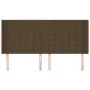 Headboard with dark brown fabric ears 203x16x118/128 cm by , Headboards and footboards - Ref: Foro24-3120039, Price: 150,63 €...